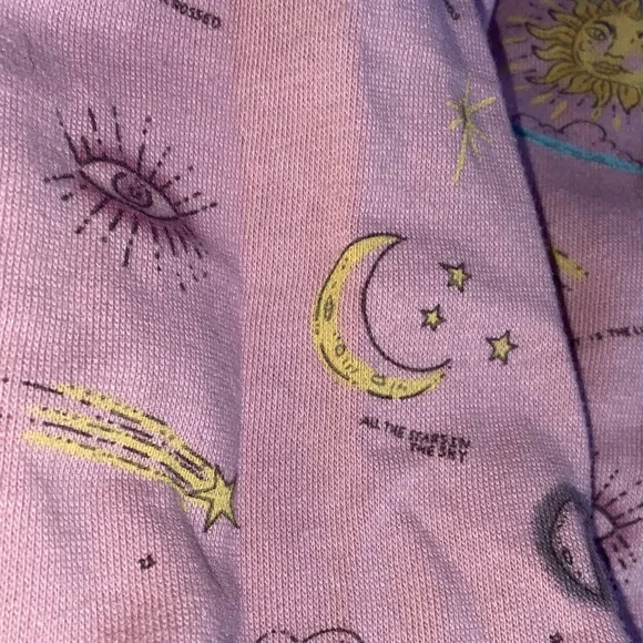 Mighty Fine Pink Hoodie with Celestial Design - Picture 4 of 4